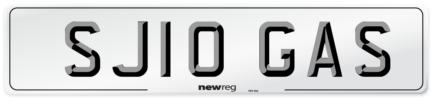 SJ10 GAS Number Plate from New Reg